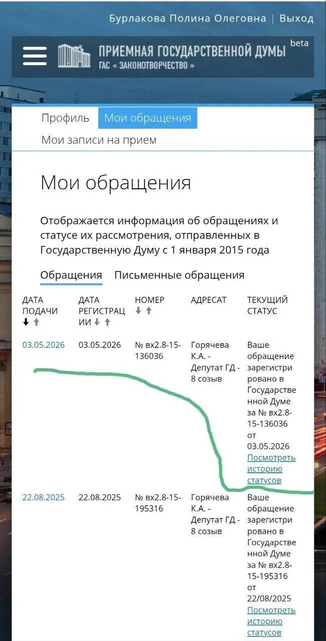 Юристка и волонтерка Полина Бурлакова обратилась к депутатам с требованием ускорить принятие мер — от охранных ордеров до ужесточения ответственности полиции — после того как петиция собрала 100 тысяч подписей.