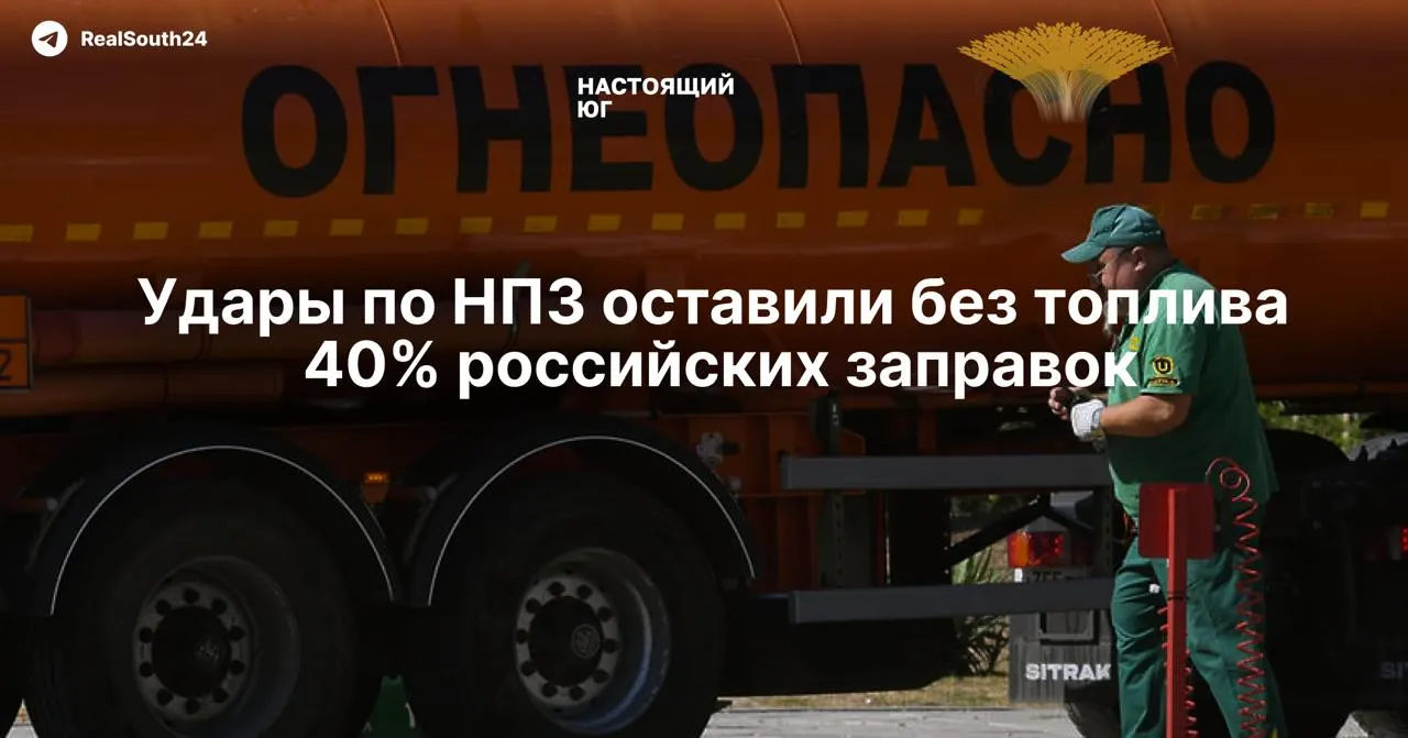 Удары по нефтеперерабатывающим заводам сократили переработку и вызвали дефицит топлива: независимые сети остаются без поставок, оптовые цены резко выросли, возможны лимиты и очереди на заправках.